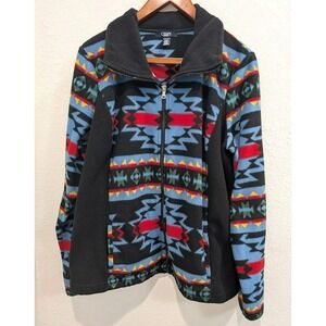 XXL Chaps Women Sport Aztec Southwest Fleece Jacket Full Zip